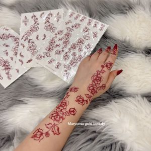 Maroon Henna Stickers